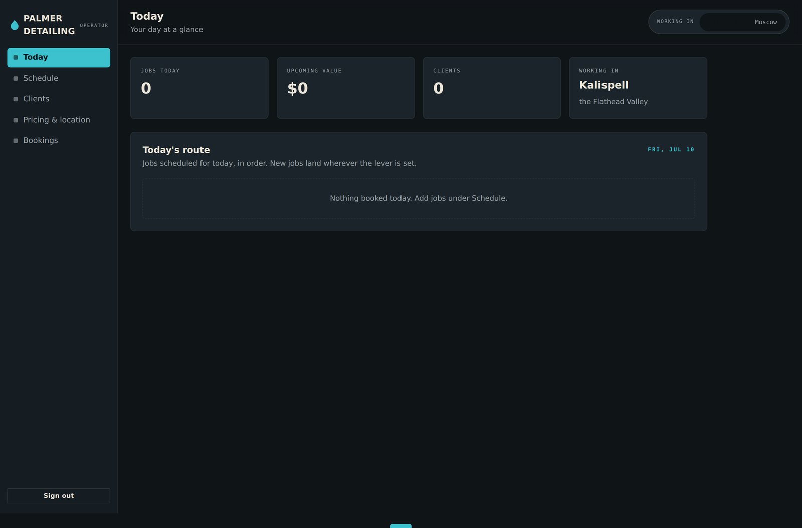 Staff operations dashboard