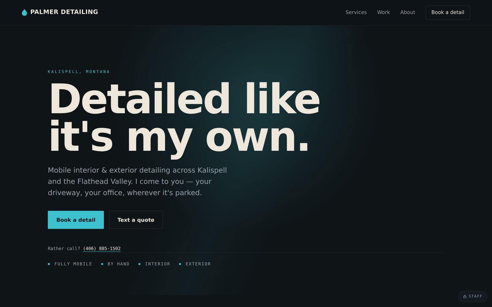 Palmer Detailing homepage
